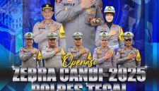 Baner pemberitahuan Polres Tegal gelar Operasi Zebra candi 2025.