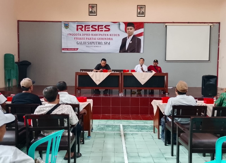 Suasana kegiatan reses anggota DPRD Kabupaten Kudus Fraksi Gerindra, Galih Saputro.