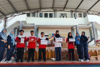 Para siswa SMP 2 Gebog Kudus, saat merayakan ultah sekolahnya yang ke 40.