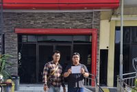 Ardianto usai melaporkan dugaan tindakan kekerasan dan penyekapan di Polrestabes Semarang.