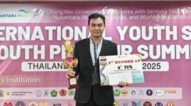Foto: Hendri Kusuma, mahasiswa S1 Manajemen Universitas Semarang angkatan 2022, peraih 2nd Runner Up International Youth Summit kategori Business Plan di Thailand.