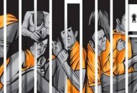 Ilustrasi, menggambarkan ruang tahanan ukuran kecil dipenuhi napi.