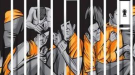 Ilustrasi, menggambarkan ruang tahanan ukuran kecil dipenuhi napi.