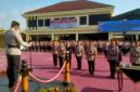 Suasana upacara Sertijab dan pelantikan di Mapolres Grobogan. Senin (19/1/2026).