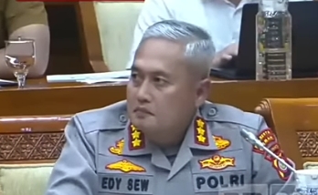 Kapolresta Sleman Kombes Pol Edy Setyanto, saat dicecar kasus Hogi Minayadi ruang Komisi III DPR RI.