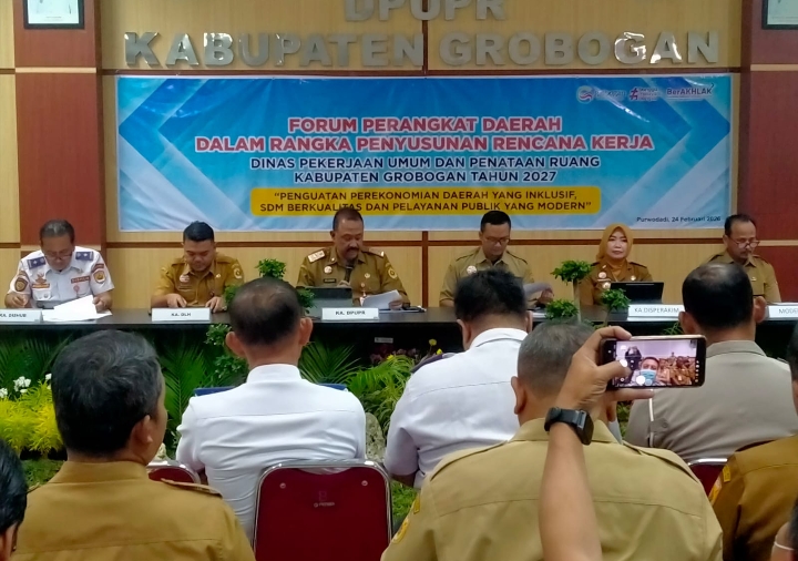 Suasana rapat Forum Perangkat Daerah Grobogan. Selasa (24/2/2026).