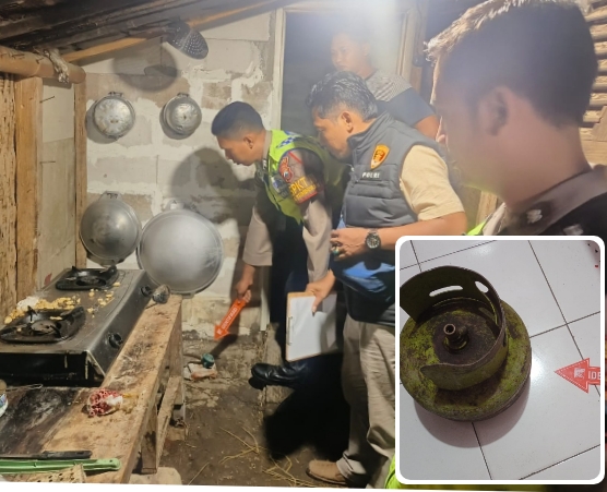 Polisi saat cek TKP.