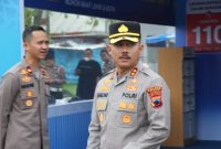 Kapolres Demak AKBP Arrizal Samelino Gandasaputra, saat meninjau kesiapan Pos Pengamanan (Pospam) Lebaran. Selasa (10/3/2026).