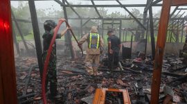 Kondisi rumah usai kebakaran akibat tersambar petir.