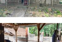 Foto atas: sebelum direhab. Foto bawah: kondisi rehab baru mencapai 50 persen. Ini adalah satu dari 10 penerima manfaat yang terhenti pembangunannya karena faktor.