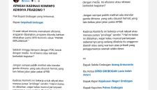 SS: Gambar surat terbuka untuk Bupati Grobogan .