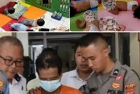 Kondisi balita, dan tersangka saat diamankan polisi.
