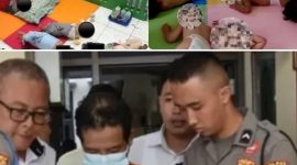 Kondisi balita, dan tersangka saat diamankan polisi.