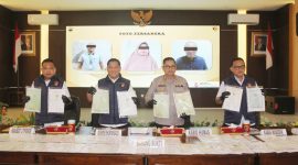 Polda Jateng, saat konferensi pers ungkap dugaan tindak pidana korupsi dalam proses pengajuan dan realisasi kredit di Perumda BPR Bank Purworejo yang diduga berlangsung selama kurun waktu 2013 hingga 2023.