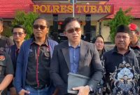 Kuasa hukum tersangka, Bagas Pamenang Nugroho, SH., MH, didampingi ormas Squad Nusantara dan keluarga pihak tersangka.