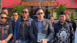 Kuasa hukum tersangka, Bagas Pamenang Nugroho, SH., MH, didampingi ormas Squad Nusantara dan keluarga pihak tersangka.