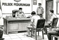 Gambar ilustrasi: Satu pelaku diamankan di kantor polisi.