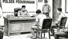 Gambar ilustrasi: Satu pelaku diamankan di kantor polisi.
