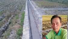 Foto kolase: Pengerjaan saluran air irigasi tersier, foto penanggungjawab kegiatan saat dimintai konfirmasi terkait pelaksanaan proyek P3-TGAI di desa Putatnganten, Kec. Karangrayung, Kab. Grobogan.
