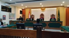Suasana sidang kasus ilegal logging kades Lebengjumuk di Pengadilan Negeri (PN) Purwodadi, Grobogan Rabu (26/8/2026).