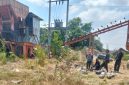 Foto: Kondisi mesin pemecah batu (stone crusher) usai diduga dirusak oleh pelaku.