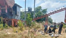 Foto: Kondisi mesin pemecah batu (stone crusher) usai diduga dirusak oleh pelaku.