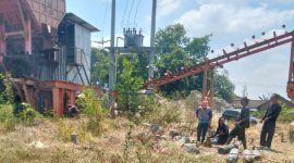 Foto: Kondisi mesin pemecah batu (stone crusher) usai diduga dirusak oleh pelaku.