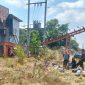 Foto: Kondisi mesin pemecah batu (stone crusher) usai diduga dirusak oleh pelaku.